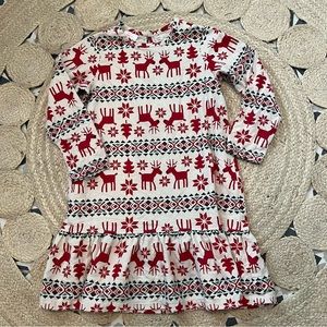 Hanna Andersson Flannel Christmas Deer Nightgown Dress